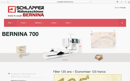 Site web BERNINA Bienne